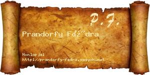 Prandorfy Fédra névjegykártya